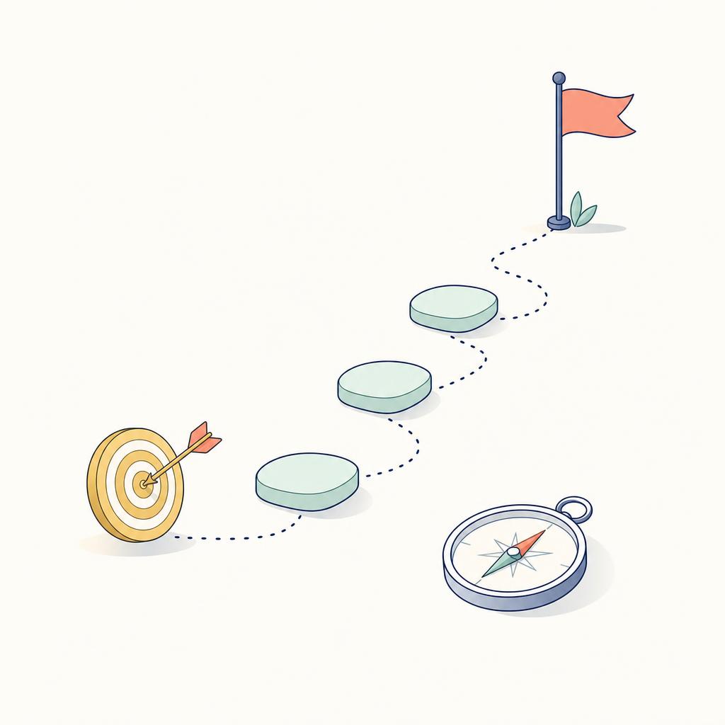 Minimal illustration of measured steps toward a prop firm profit target