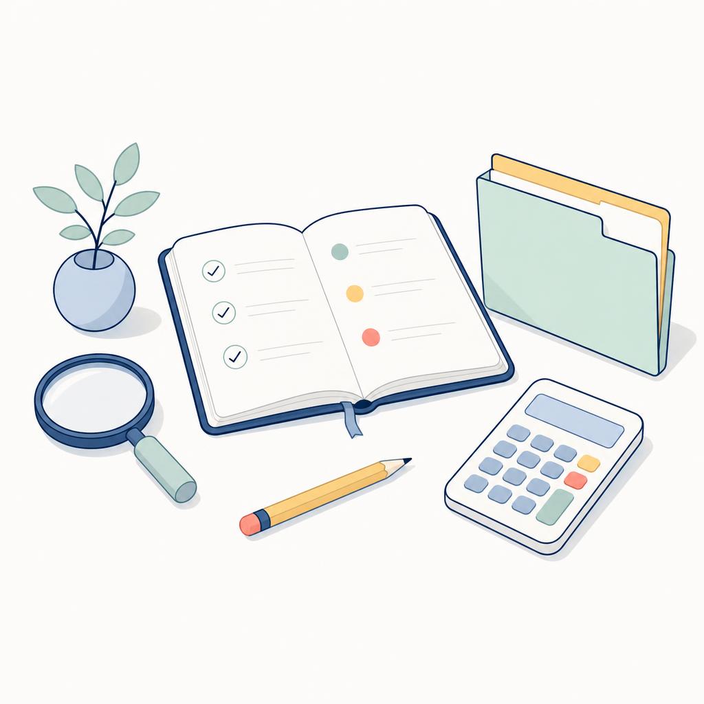 Minimal journal illustration representing a structured trading review
