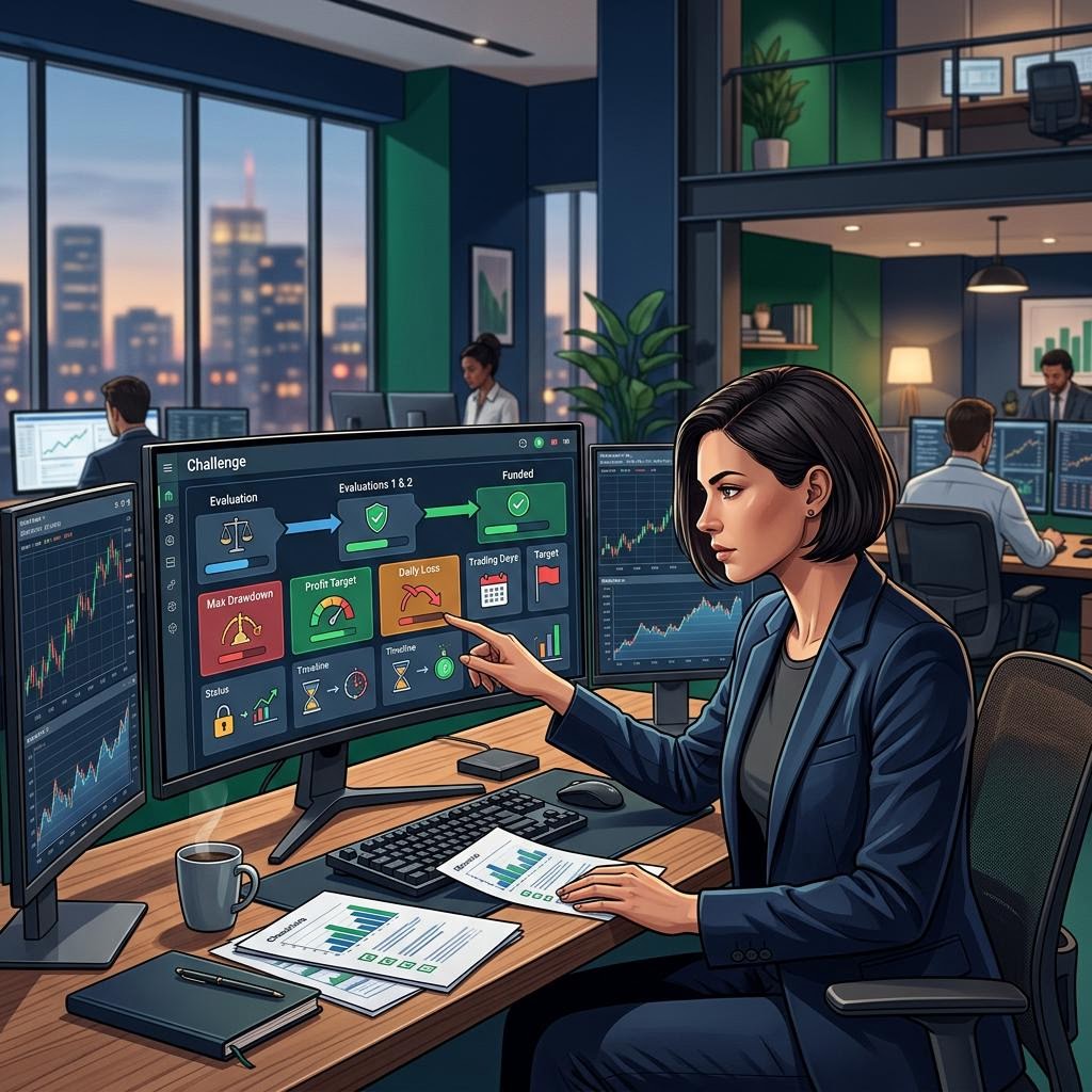 Challenge preparation checklist with completed trading steps