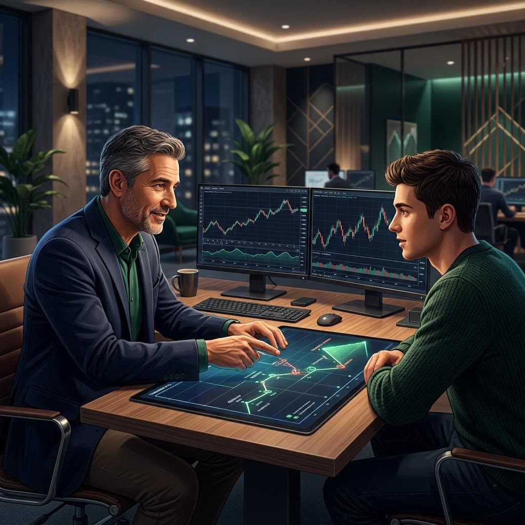 Calm trader reviewing a loss during a prop firm challenge
