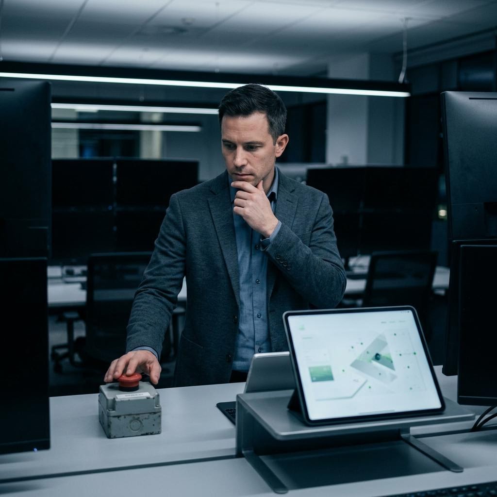 Trader reviewing a failed challenge before deciding on a reset