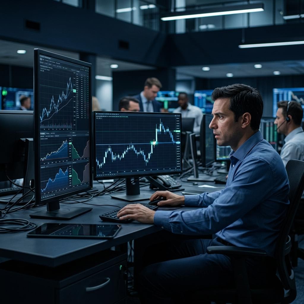 Fast market movement representing slippage risk in a prop firm challenge