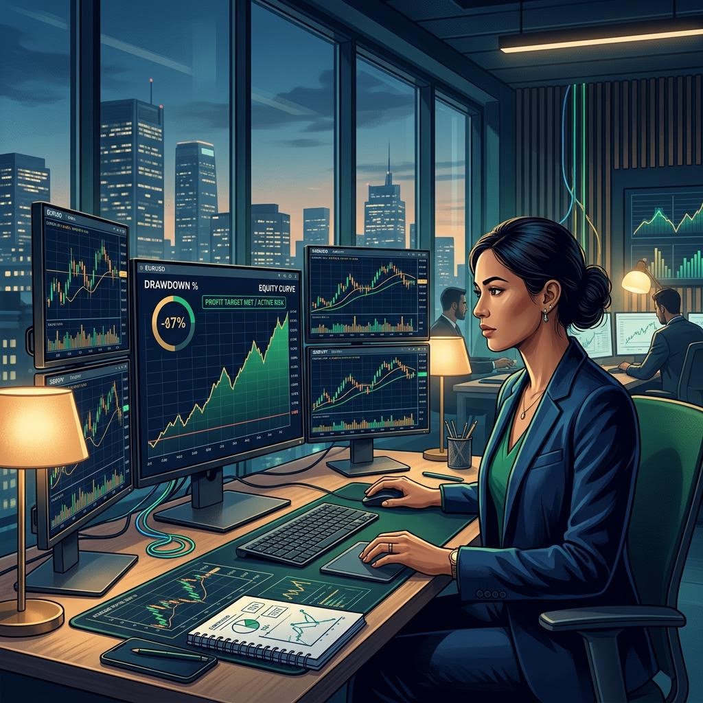 Trader receiving a funded account key after completing an evaluation